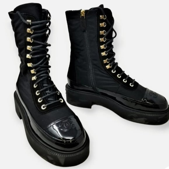 Chanel Restless boots Lace up size 37pp - Picture 1 of 12